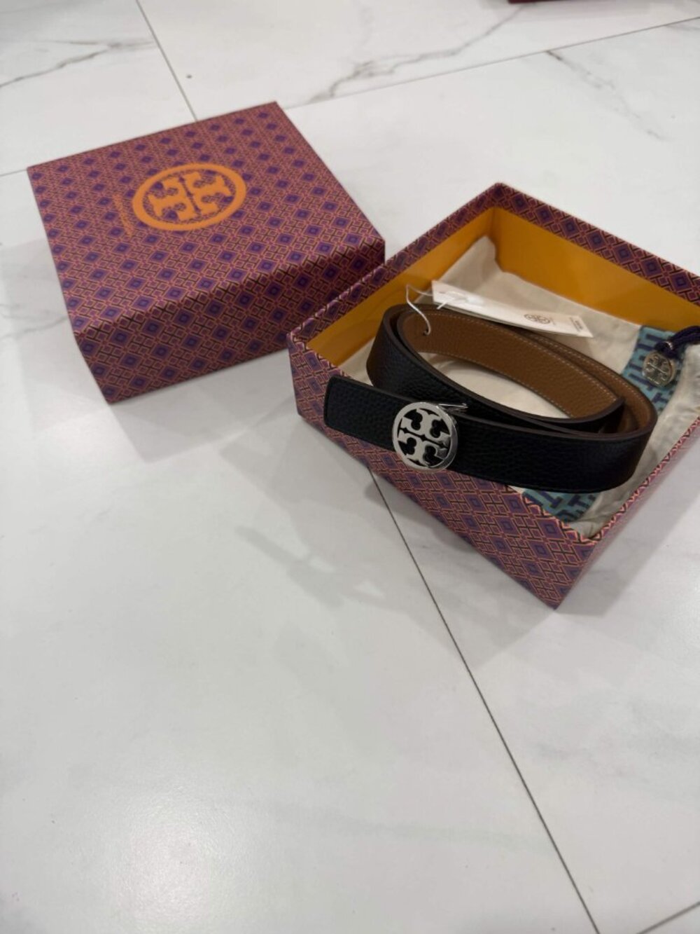 Tory Burch 1" Miller Reversible Belt Women's Size Small
